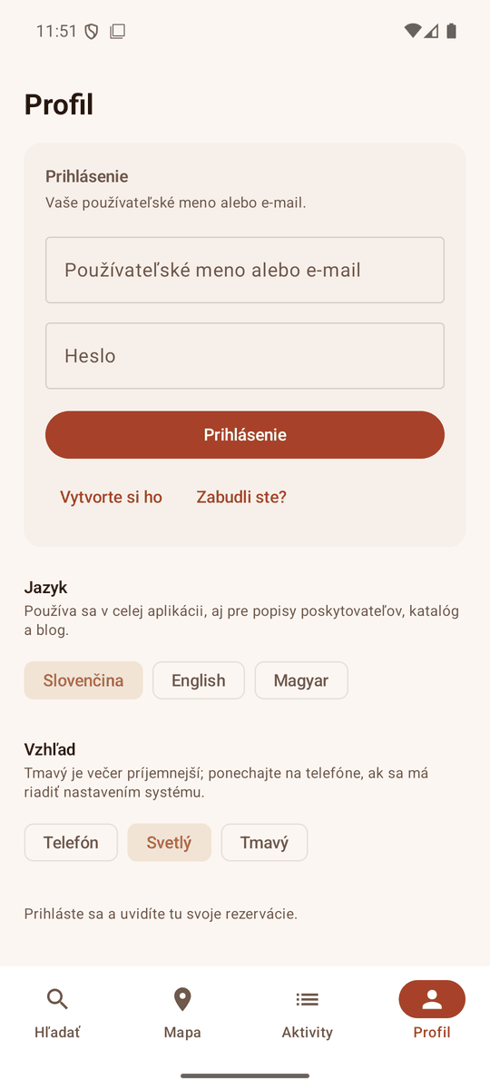 Signing in on the mobile app
